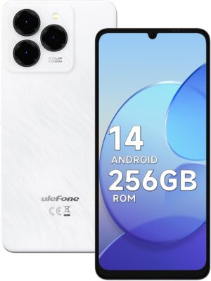 Ulefone Note 20 Pro Android 14 Smartphone, Écran 6.75" HD+, 256Go ROM + 8Go RAM, Caméra 50MP, 6000mAh, Telephone Portable Debloque 4G Dual SIM/Face ID/Fingerprint/GPS/OTG