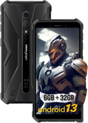 Ulefone Armor X12 Telephone Portable Incassable Android 13 Go, 6Go+32Go ROM/TF-256Go, 13MP Caméra, 4860mAh Batterie, Écran 5,45''HD+, Smartphone Incassable 4G Dual SIM/NFC/GPS/2Ans Garantie
